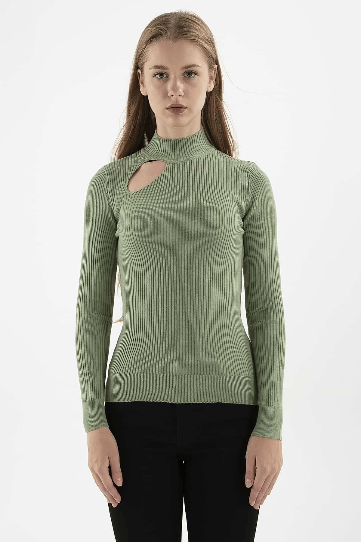 FASHION FRIENDS KADIN PENCERE DETAYLI KAZAK 23K0167K1