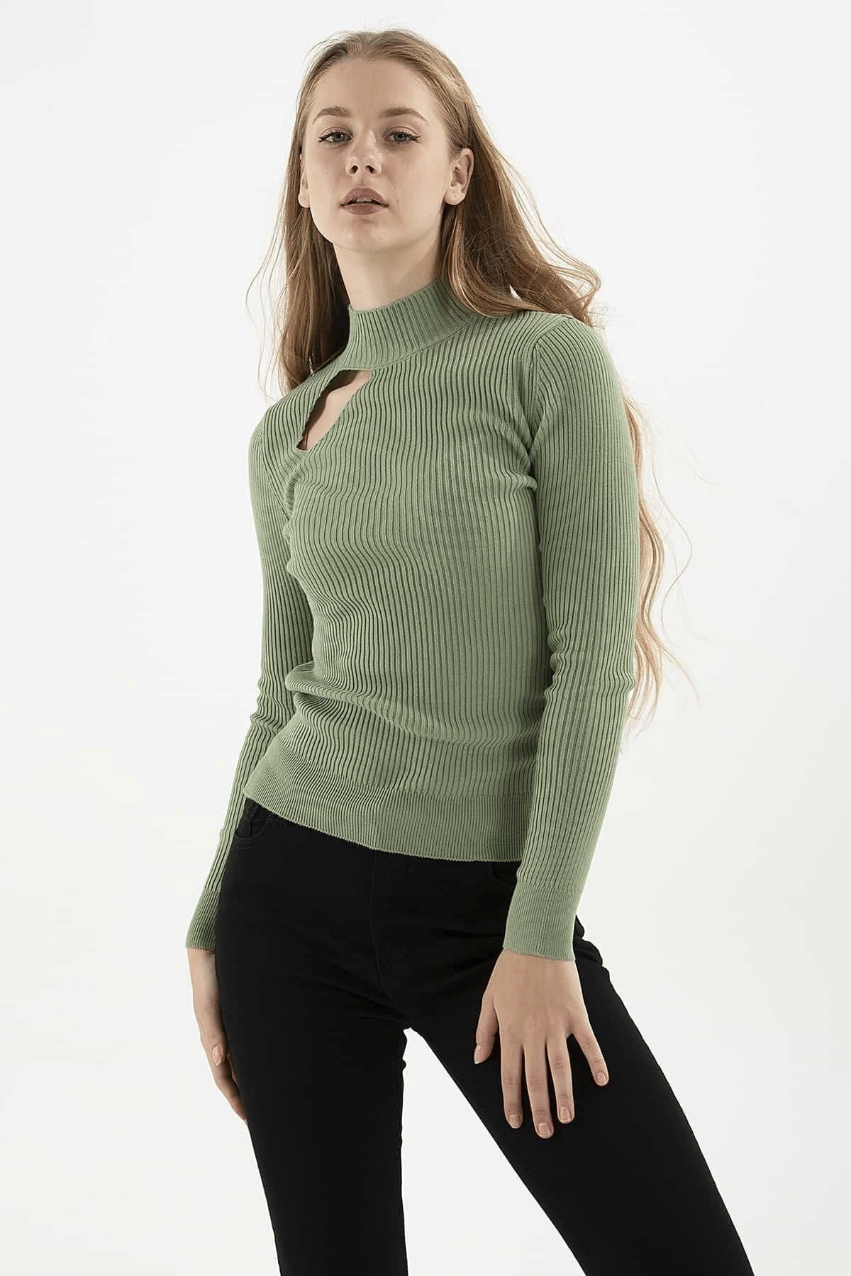 FASHION FRIENDS KADIN PENCERE DETAYLI KAZAK 23K0167K1
