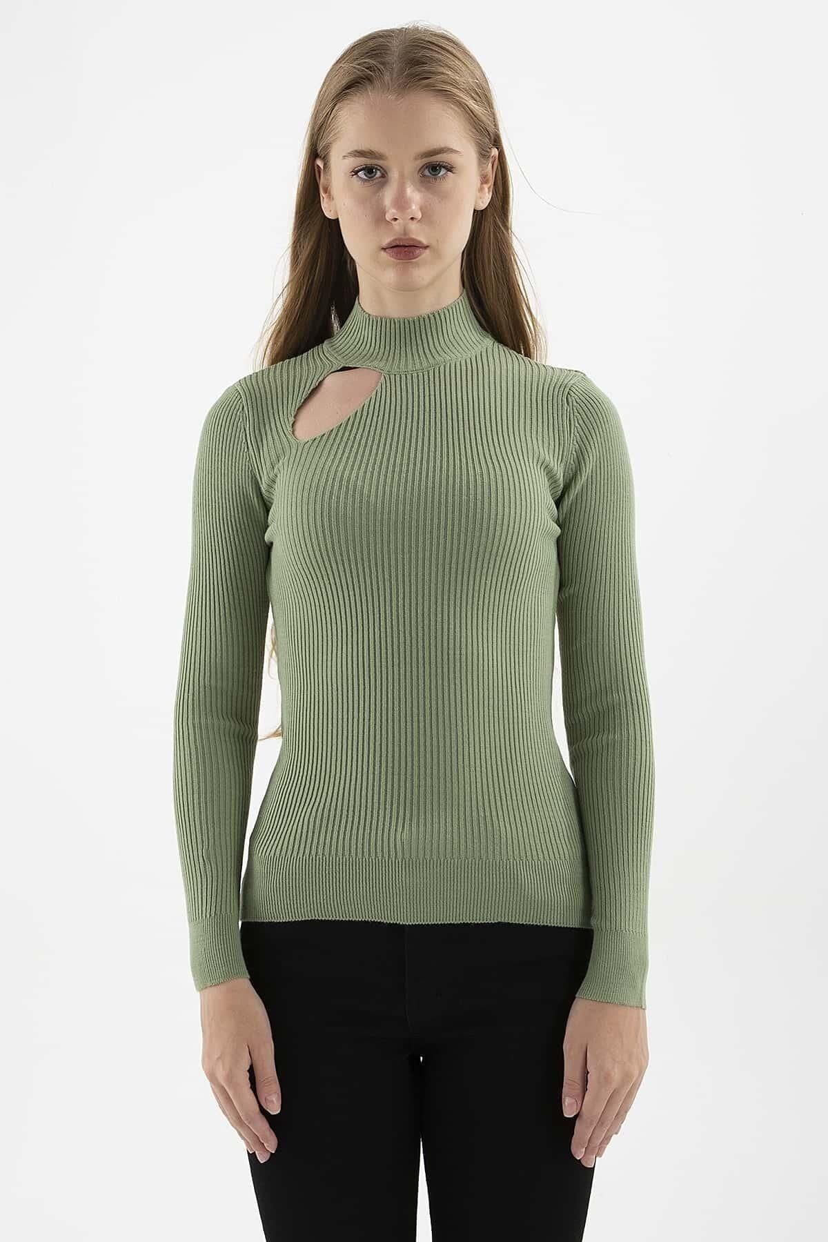 FASHION FRIENDS KADIN PENCERE DETAYLI KAZAK 23K0167K1