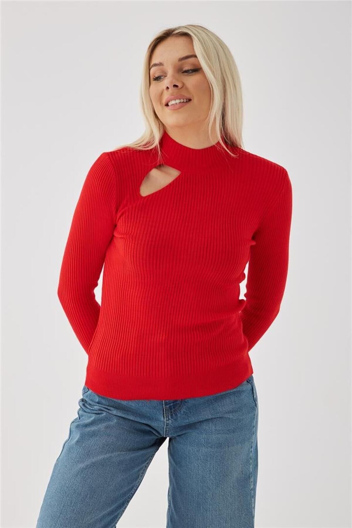FASHION FRIENDS KADIN PENCERE DETAYLI KAZAK 23K0167K1