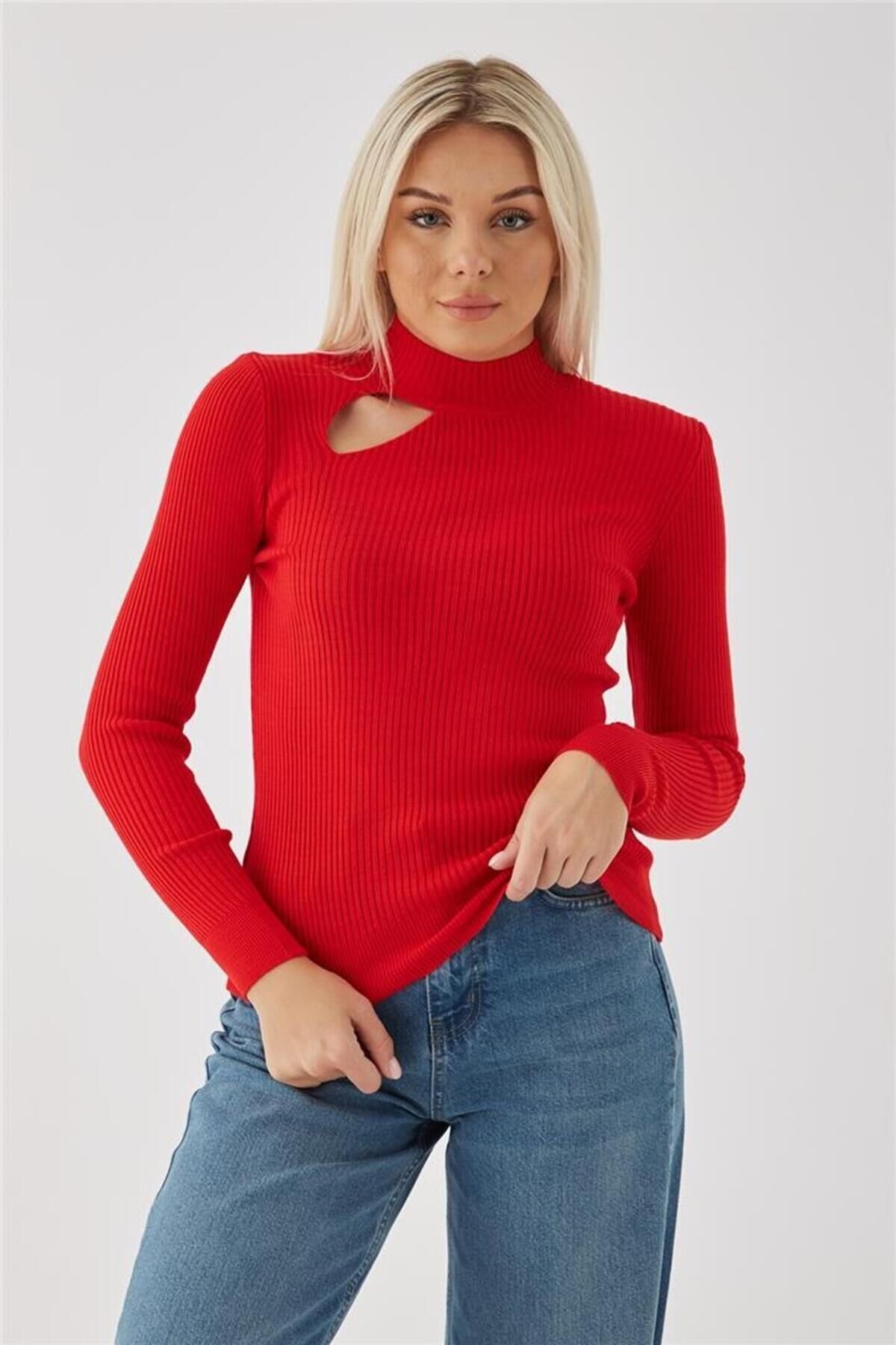 FASHION FRIENDS KADIN PENCERE DETAYLI KAZAK 23K0167K1