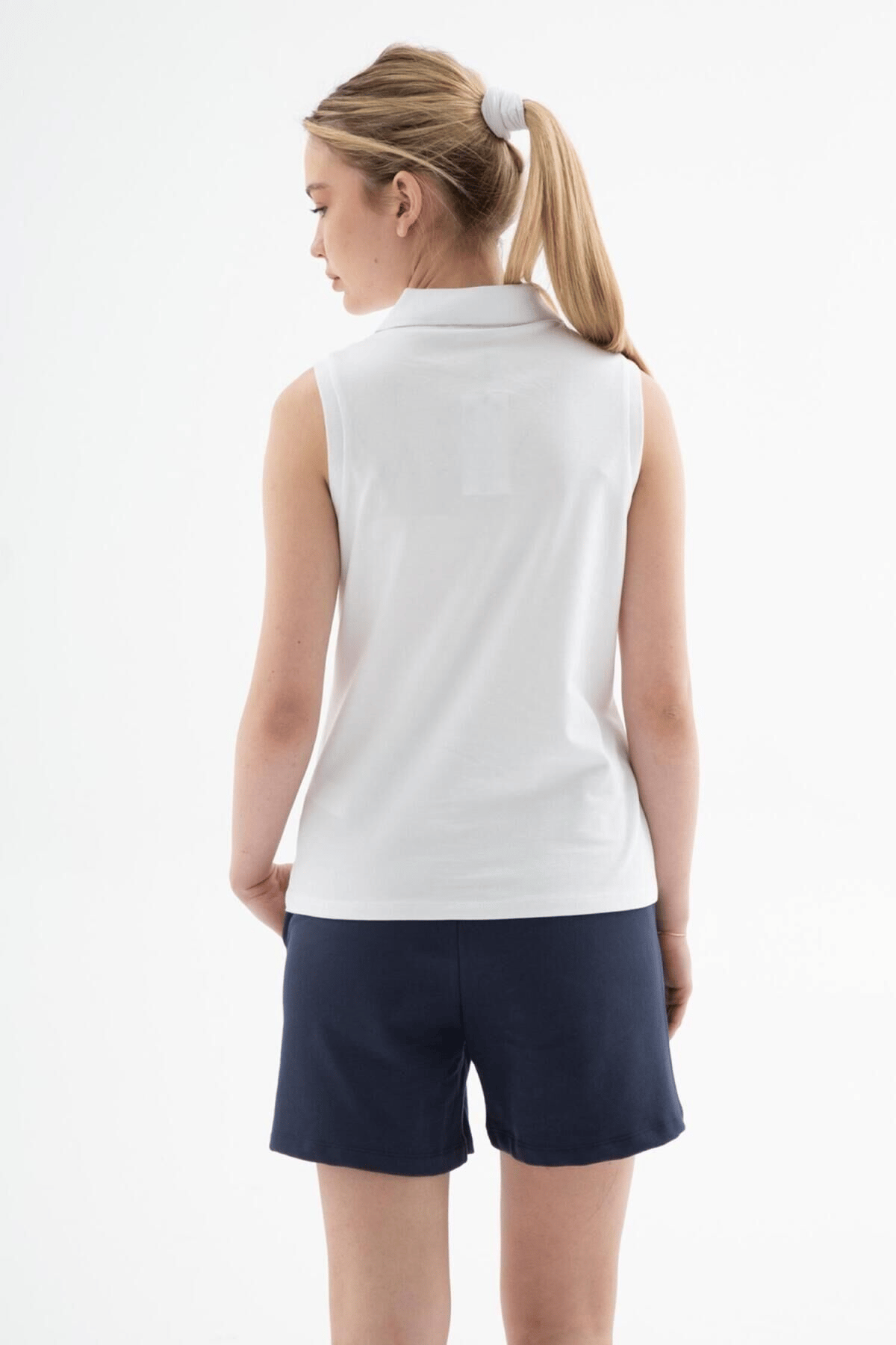 FASHION FRIENDS KADIN POLO V YAKA KOLSUZ T-SHİRT 25Y0516K1