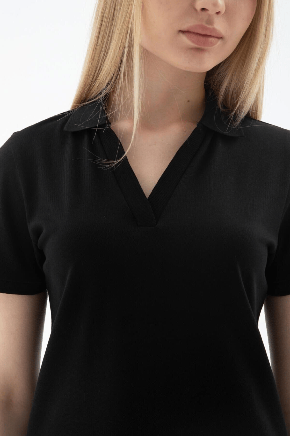 FASHION FRIENDS KADIN POLO V YAKA T-SHİRT 25Y0603K1