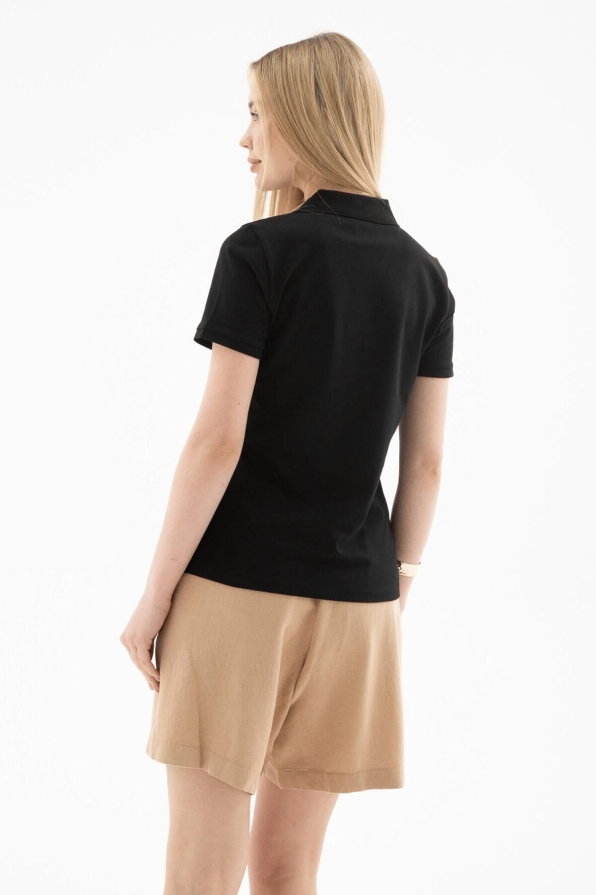 FASHION FRIENDS KADIN POLO V YAKA T-SHİRT 25Y0603K1