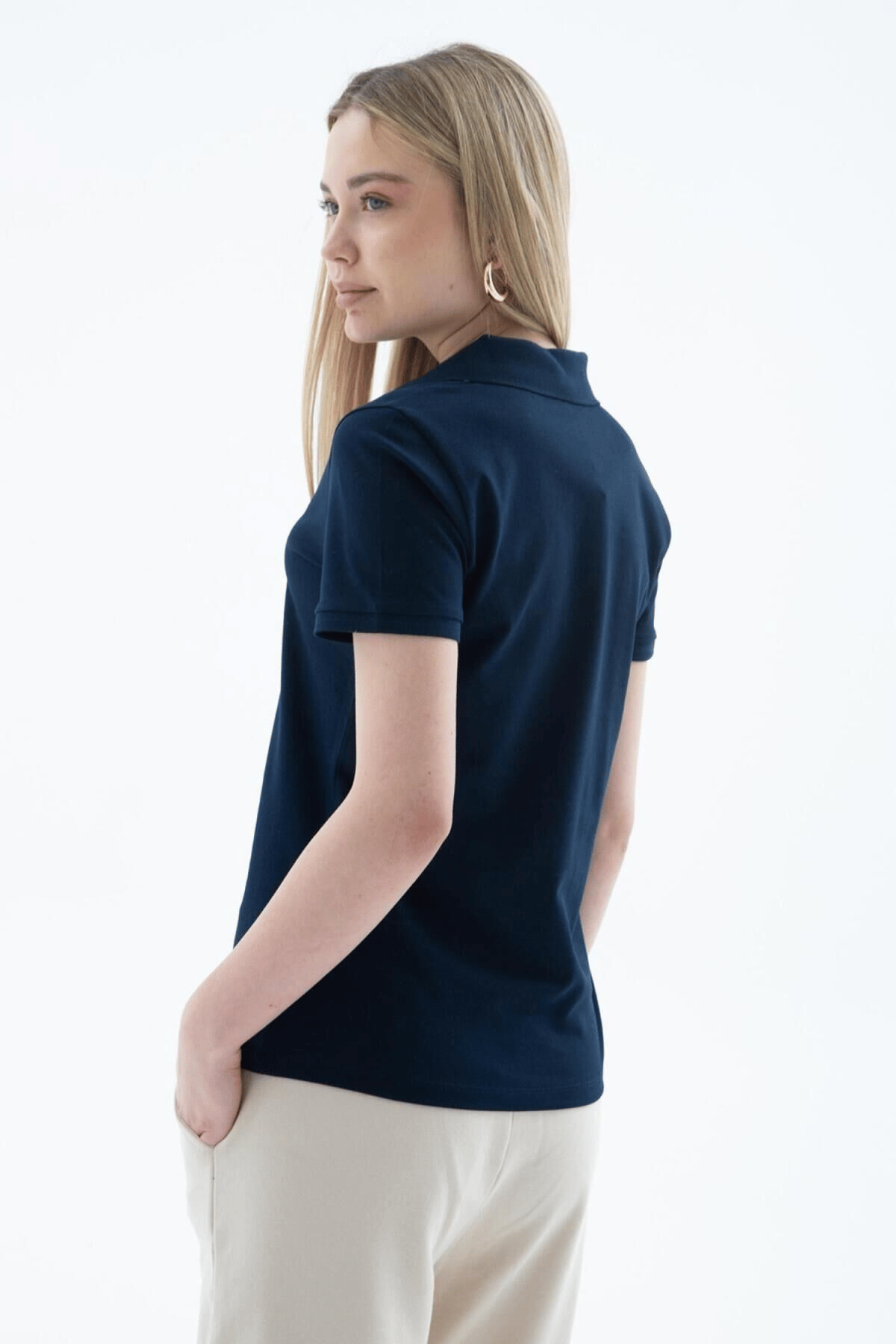 FASHION FRIENDS KADIN POLO V YAKA T-SHİRT 25Y0603K1