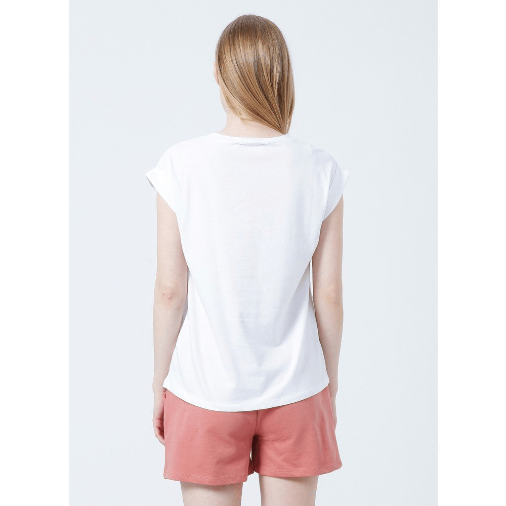 FASHİON FRİENDS KADIN TÜL DETAYLI BASKILI T-SHİRT 22Y0069K1