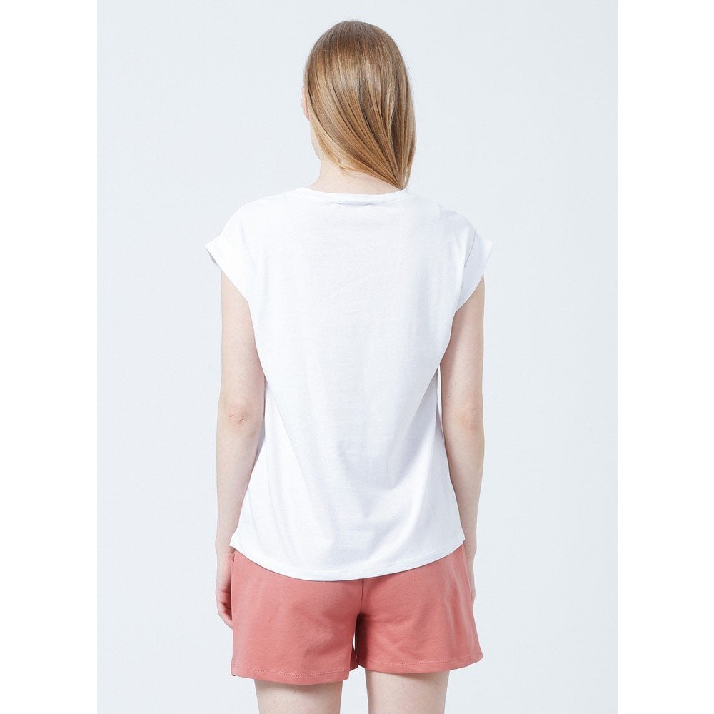 FASHİON FRİENDS KADIN TÜL DETAYLI BASKILI T-SHİRT 22Y0069K1