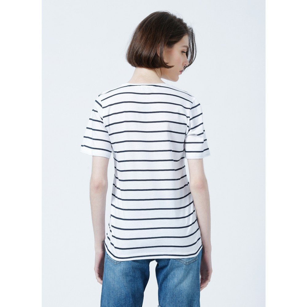 FASHİON FRİENDS KADIN V Yaka Çizgili T-Shirt 22Y0067K1