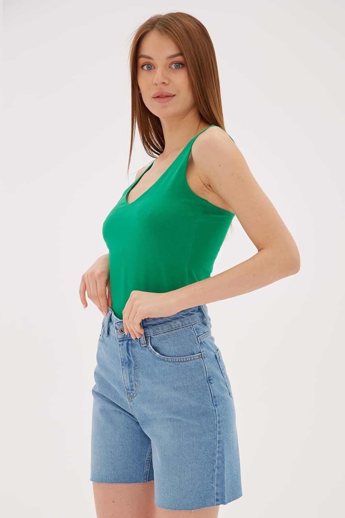 FASHION FRIENDS KADIN V YAKA SIRT ÇAPRAZ ASKILI ATLET 23Y-ATL0535K1