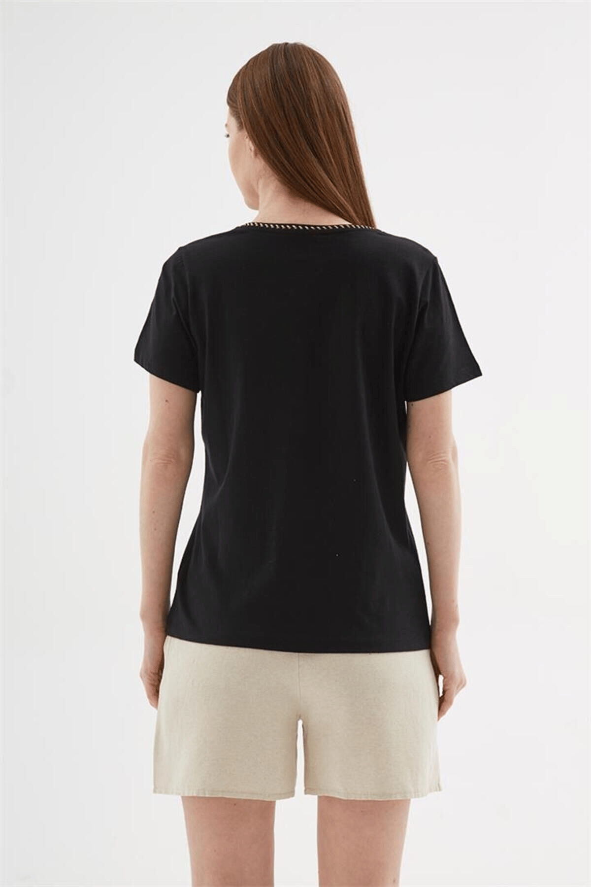 FASHION FRIENDS KADIN V YAKA T-SHİRT 25Y0478K1