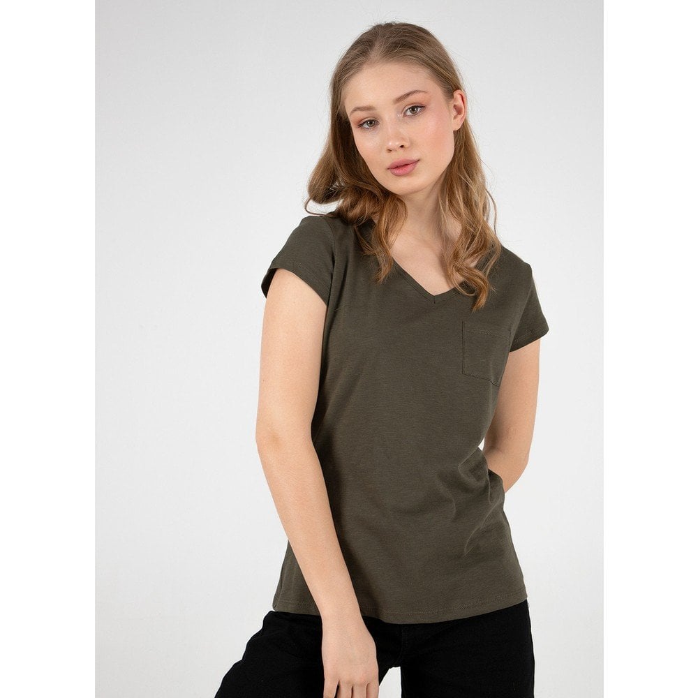 FASHİON FRİENDS KADIN V YAKA T-SHİRT 22Y0147K1