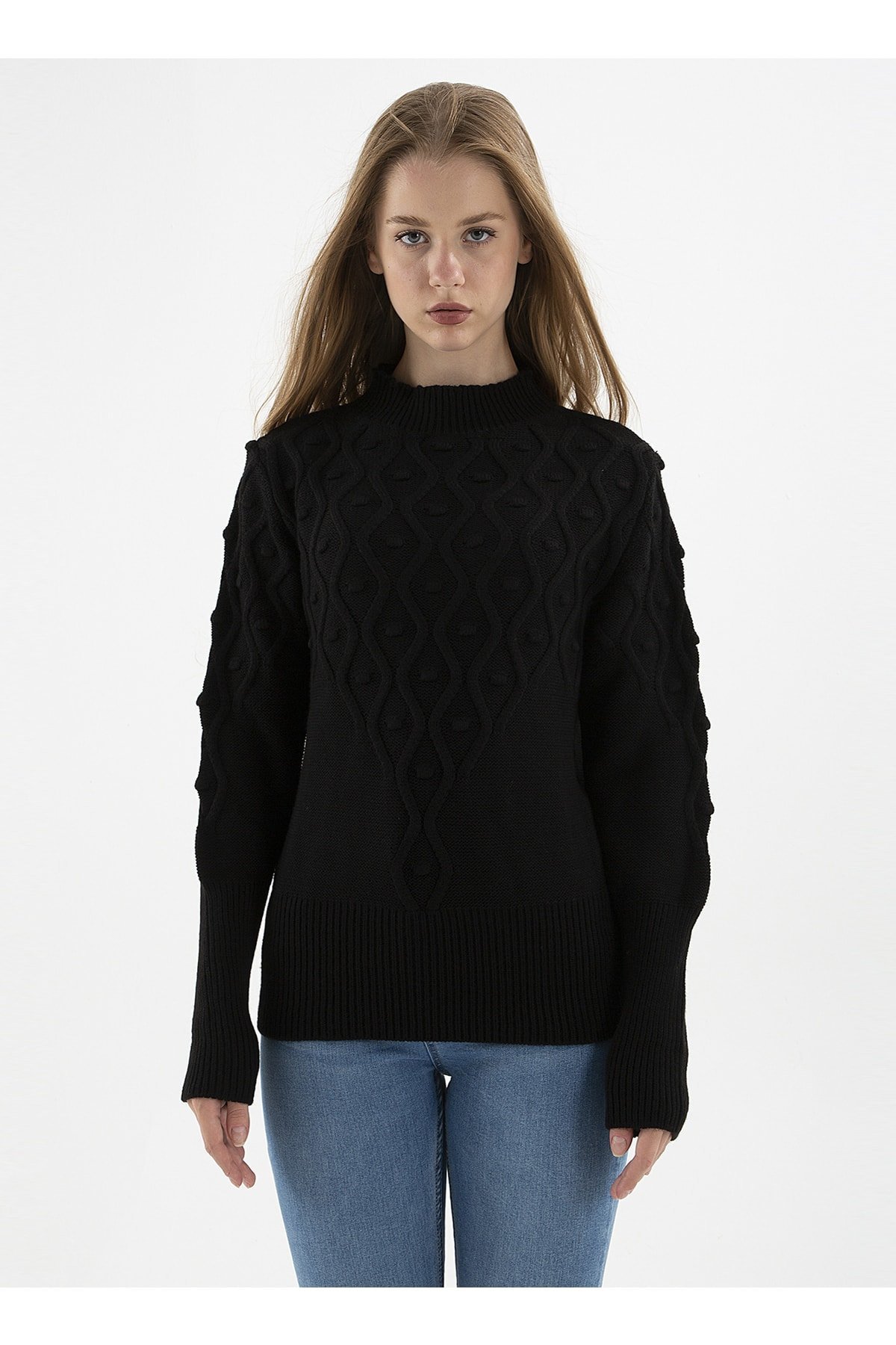 FASHION FRIENDS KADIN YARIM BALIKÇI KAZAK 22K0435K1