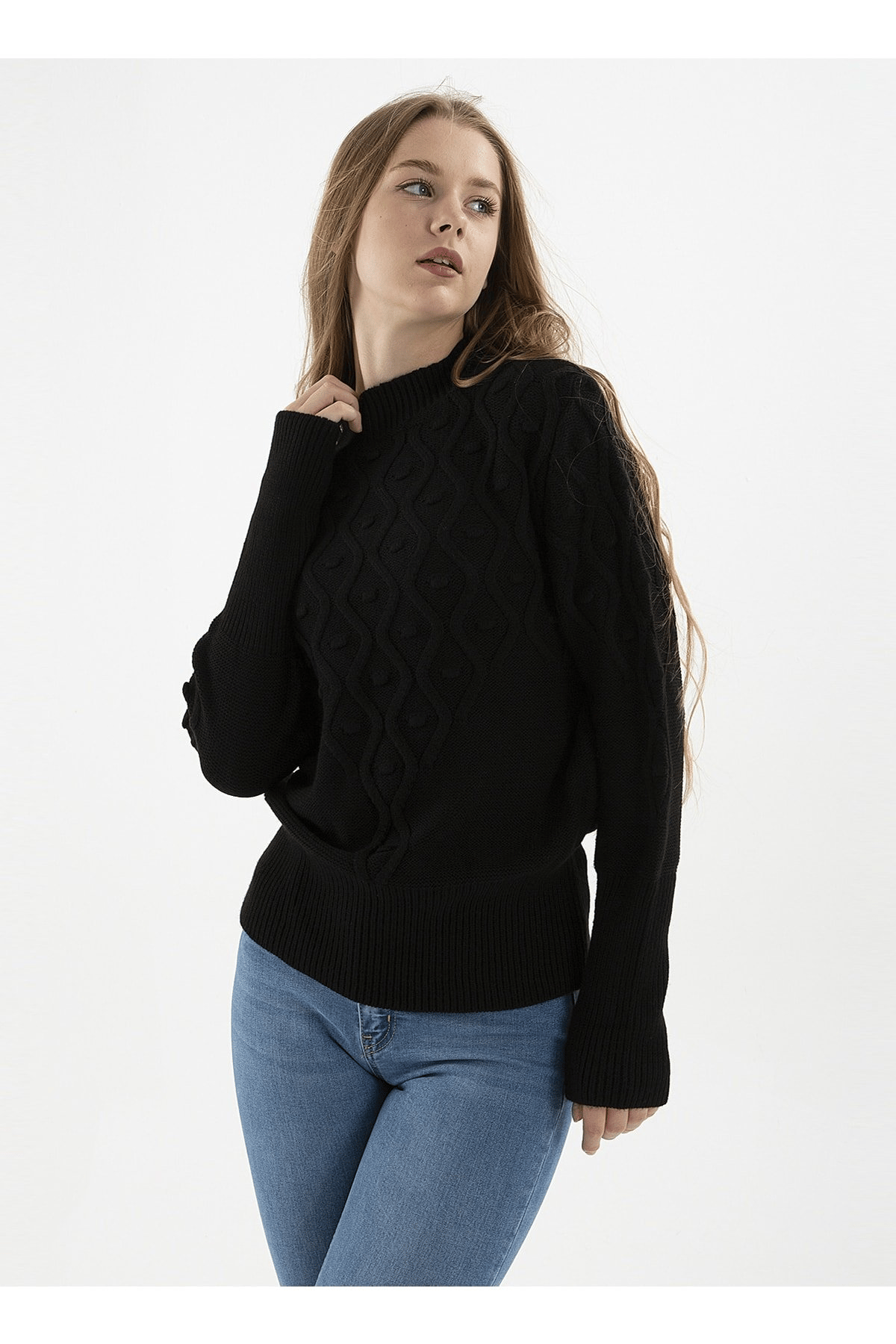 FASHION FRIENDS KADIN YARIM BALIKÇI KAZAK 22K0435K1