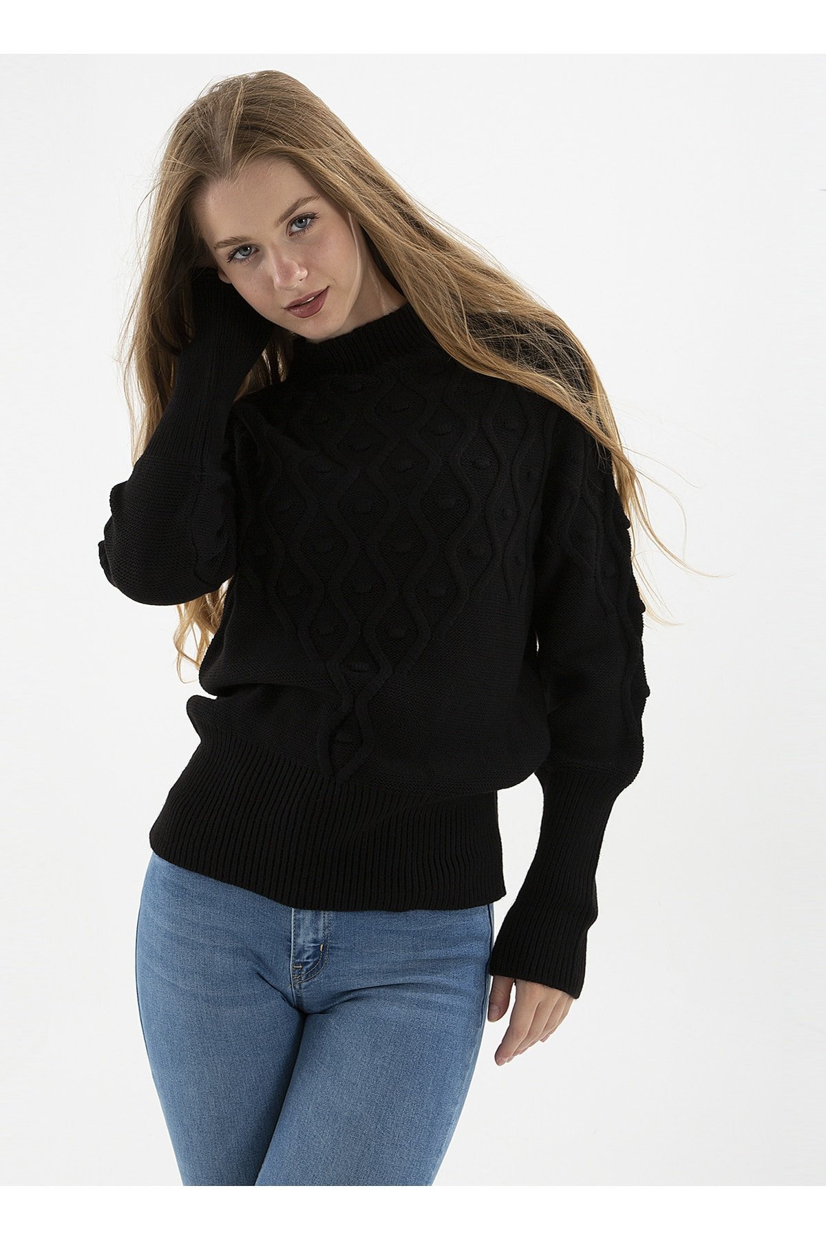 FASHION FRIENDS KADIN YARIM BALIKÇI KAZAK 22K0435K1
