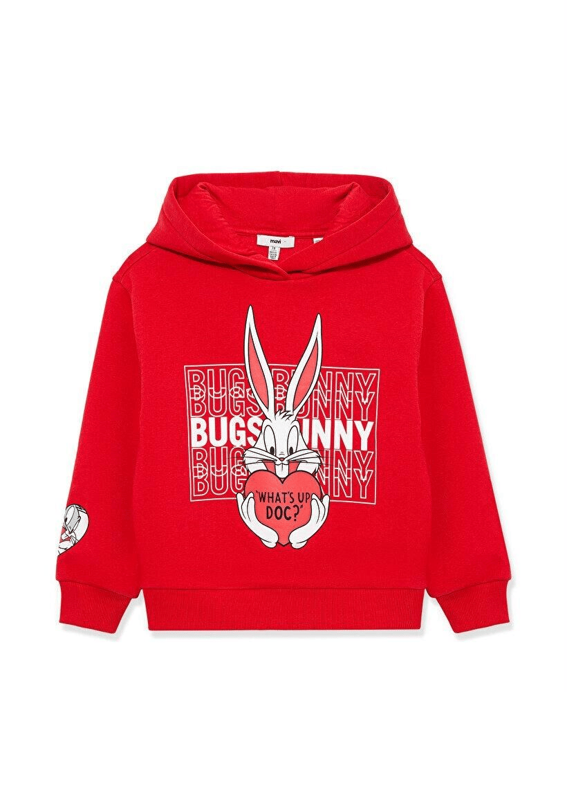 MAVİ ÇOCUK BUGS BUNNY BASKILI KAPÜŞONLU SWEATSHIRT 7S10036-70471