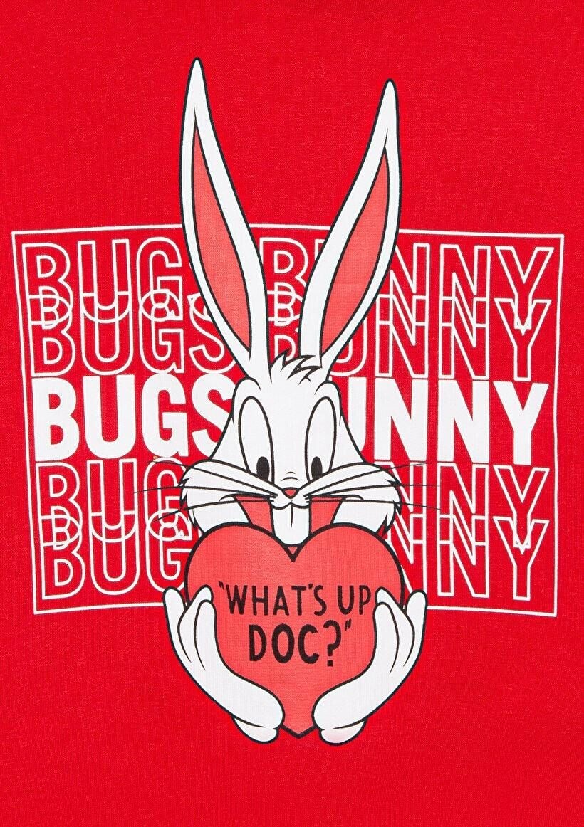 MAVİ ÇOCUK BUGS BUNNY BASKILI KAPÜŞONLU SWEATSHIRT 7S10036-70471