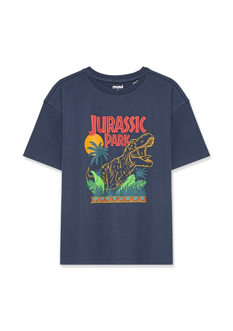 MAVİ ÇOCUK JURASSIC PARK BASKILI TİŞÖRT İndigo Mavi 6610168-70487