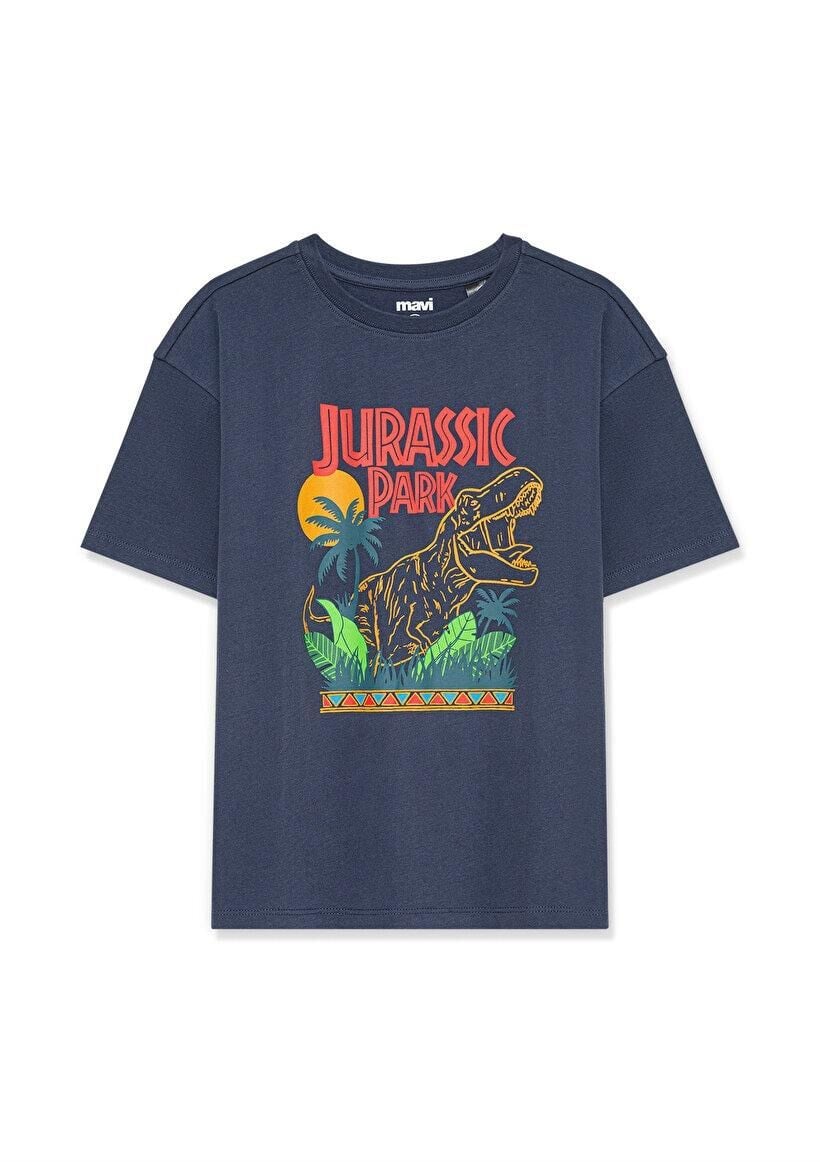 MAVİ ÇOCUK JURASSIC PARK BASKILI TİŞÖRT İndigo Mavi 6610168-70487