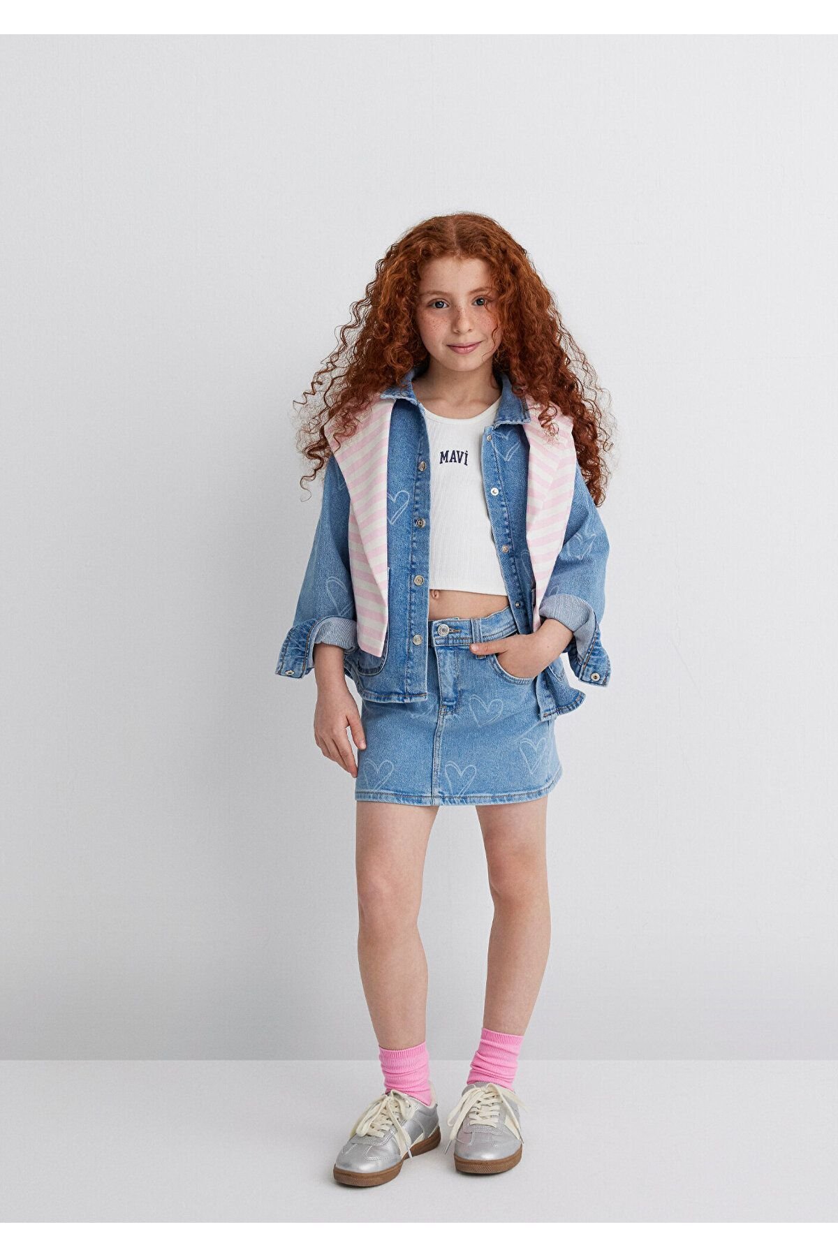MAVİ ÇOCUK LULU  Lt Heart Print Denim 7210002-89486