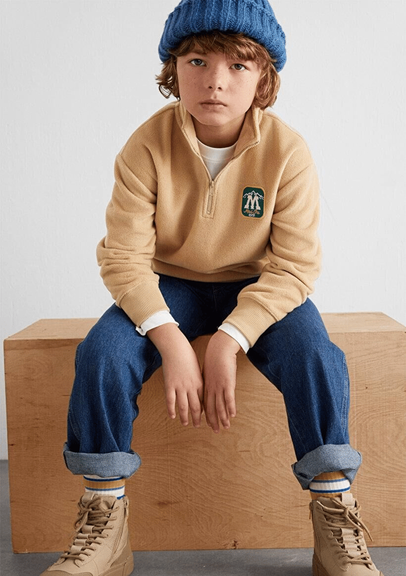 MAVİ ÇOCUK M ARMALI YARI FERMUARLI POLAR SWEATSHIRT 6S10153-83859