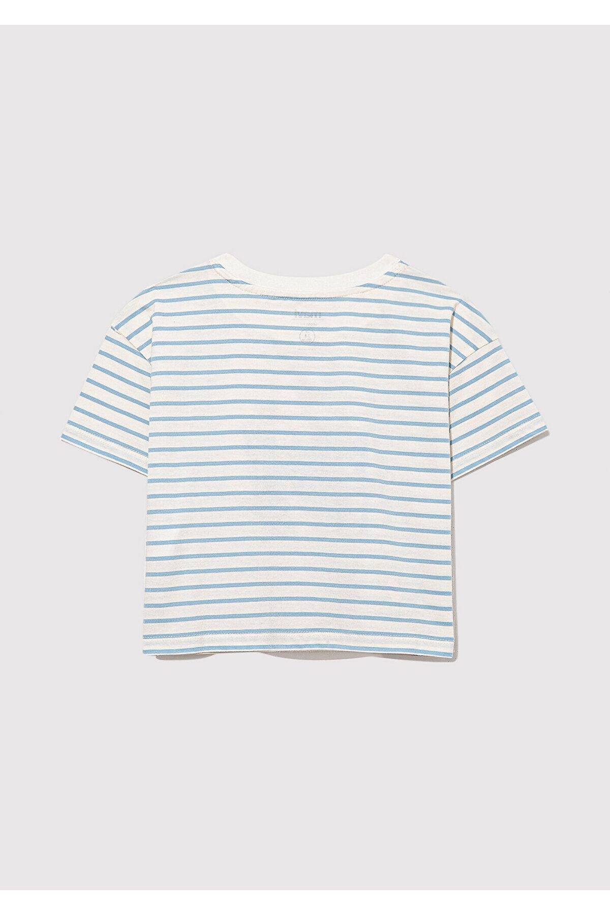 MAVİ ÇOCUK M BASKILI ÇİZGİLİ CROP TİŞÖRT Bebe Mavi 7610285-83766