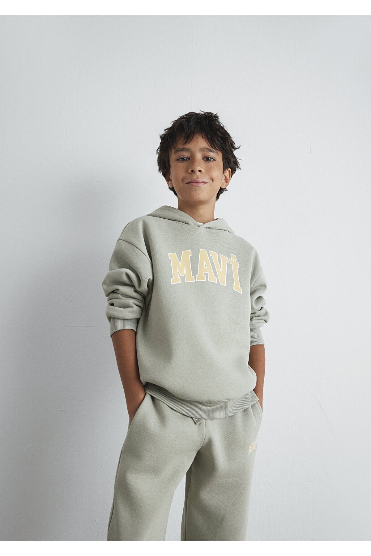 MAVİ ÇOCUK MAVİ BASKILI KAPÜŞONLU SWEATSHIRT Gümüş 6610110-70155