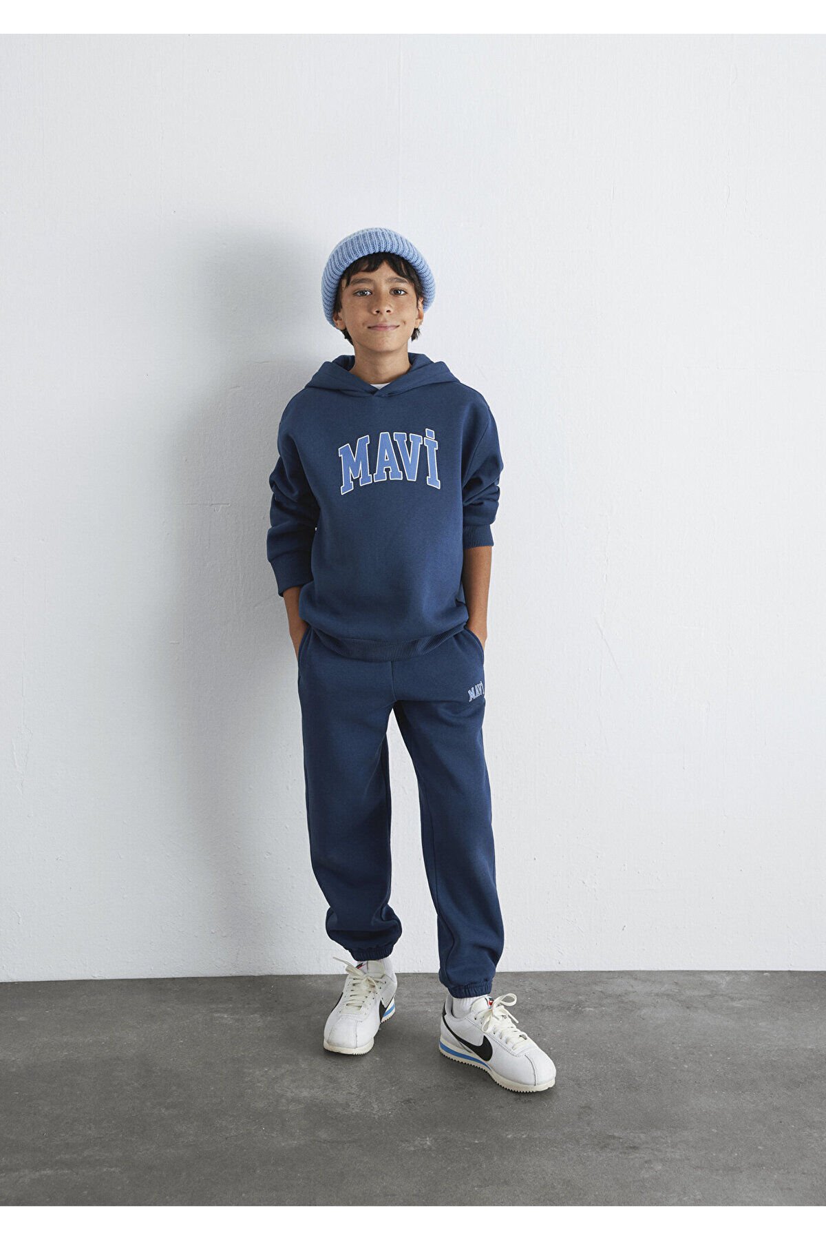 MAVİ ÇOCUK MAVİ BASKILI KAPÜŞONLU SWEATSHIRT Koyu L 6610110-70720