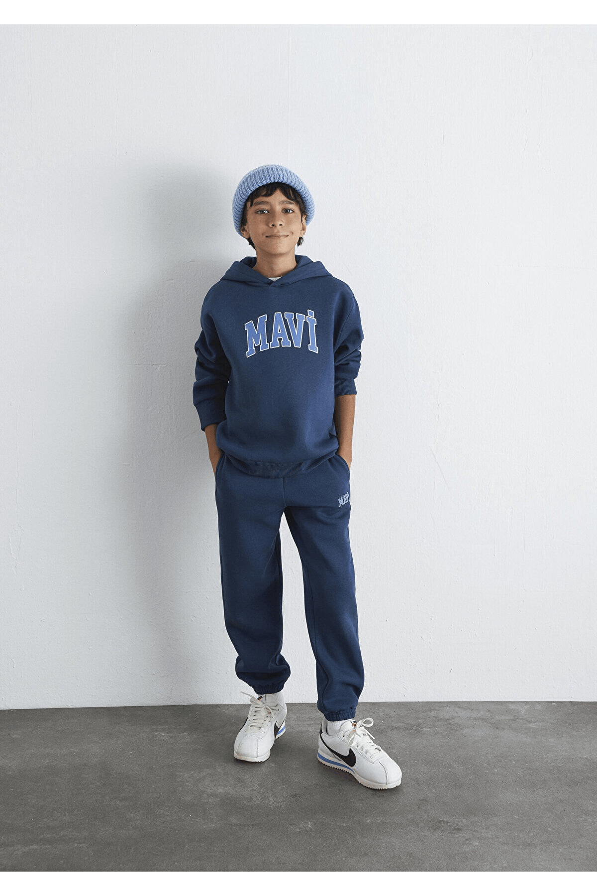 MAVİ ÇOCUK MAVİ BASKILI KAPÜŞONLU SWEATSHIRT Koyu L 6610110-70720