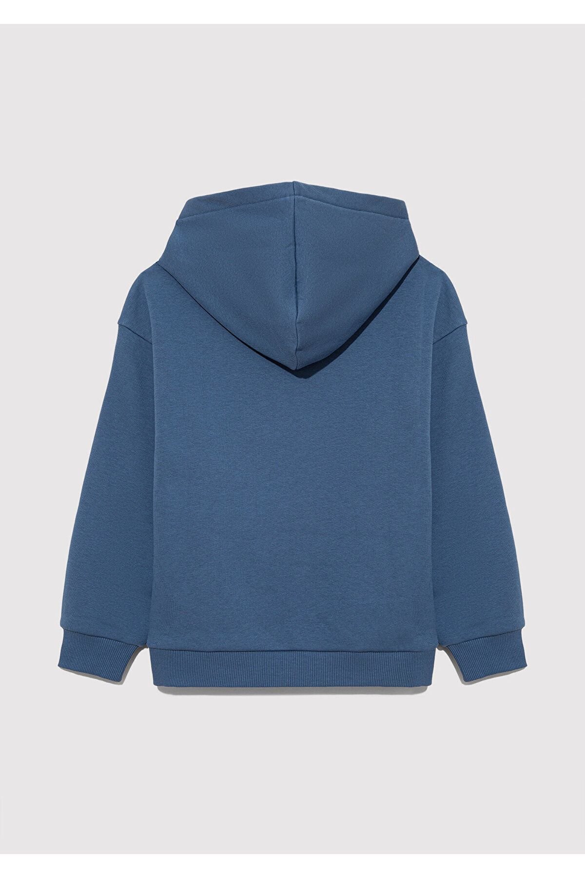 MAVİ ÇOCUK MAVİ LOGO BASKILI KAPÜŞONLU SWEATSHIRT P 6S10052-70871