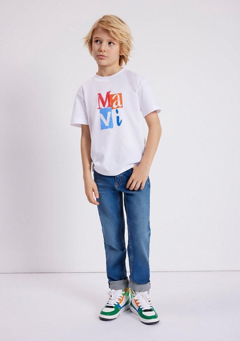 MAVİ ÇOCUK MAVİ LOGO BASKILI TİŞÖRT Beyaz 6610173-620