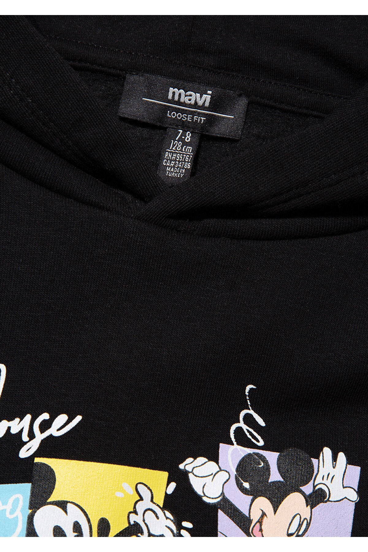 MAVİ ÇOCUK MICKEY BASKILI KAPÜŞONLU SWEATSHIRT Siya 6S10088-900