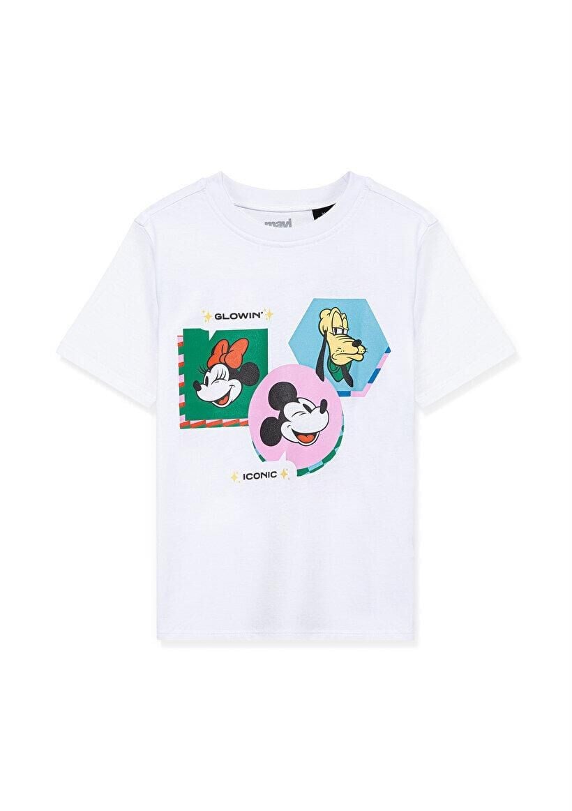 MAVİ ÇOCUK MICKEY MOUSE BASKILI TİŞÖRT Beyaz 7610166-620