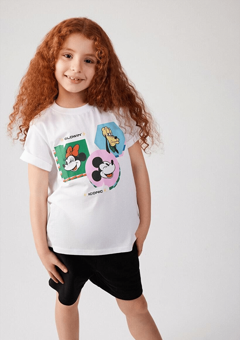 MAVİ ÇOCUK MICKEY MOUSE BASKILI TİŞÖRT Beyaz 7610166-620