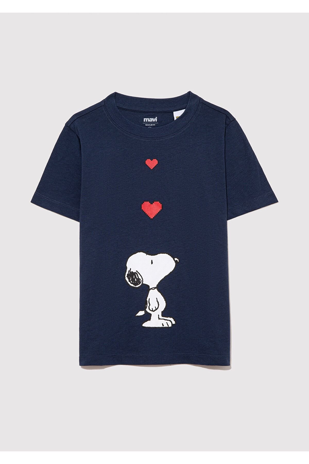 MAVİ ÇOCUK SNOOPY KALP BASKILI TİŞÖRT Koyu Lacivert 7610242-70488