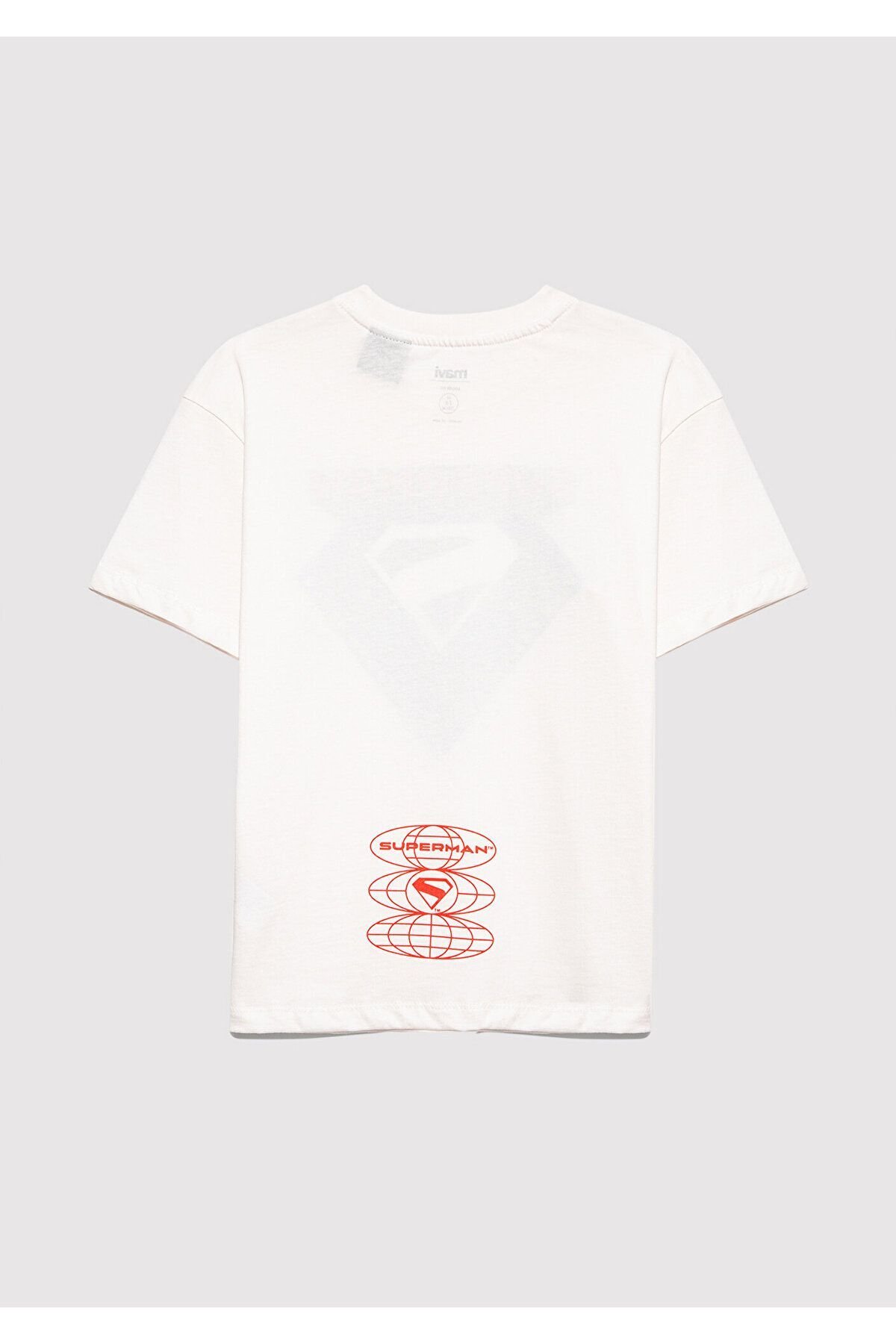 MAVİ ÇOCUK SUPERMAN BASKILI TİŞÖRT KIRIK BEYAZ 6610381-70057