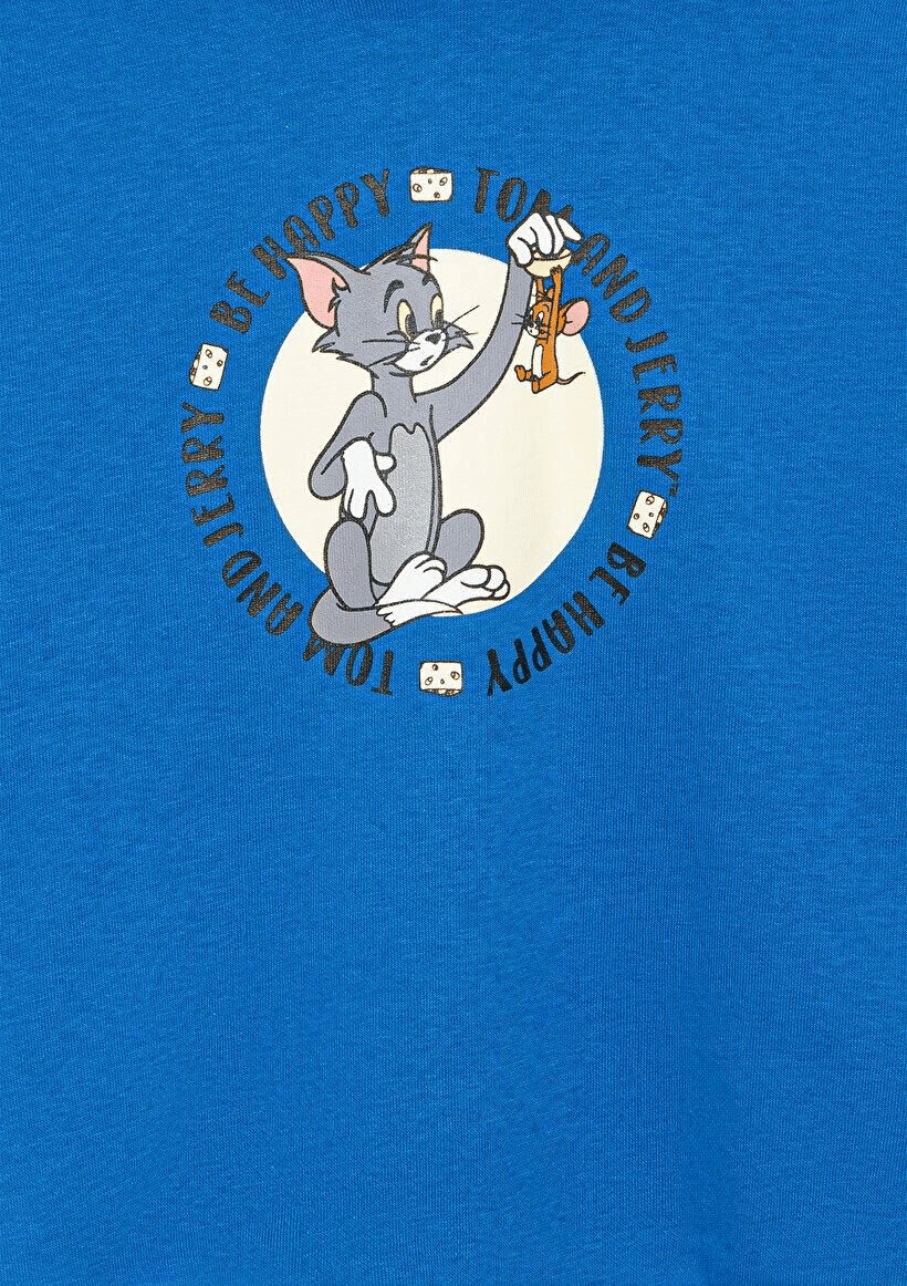 MAVİ ÇOCUK TOM & JERRY BASKILI KAPÜŞONLU SWEATSHIRT 6S10030-70910