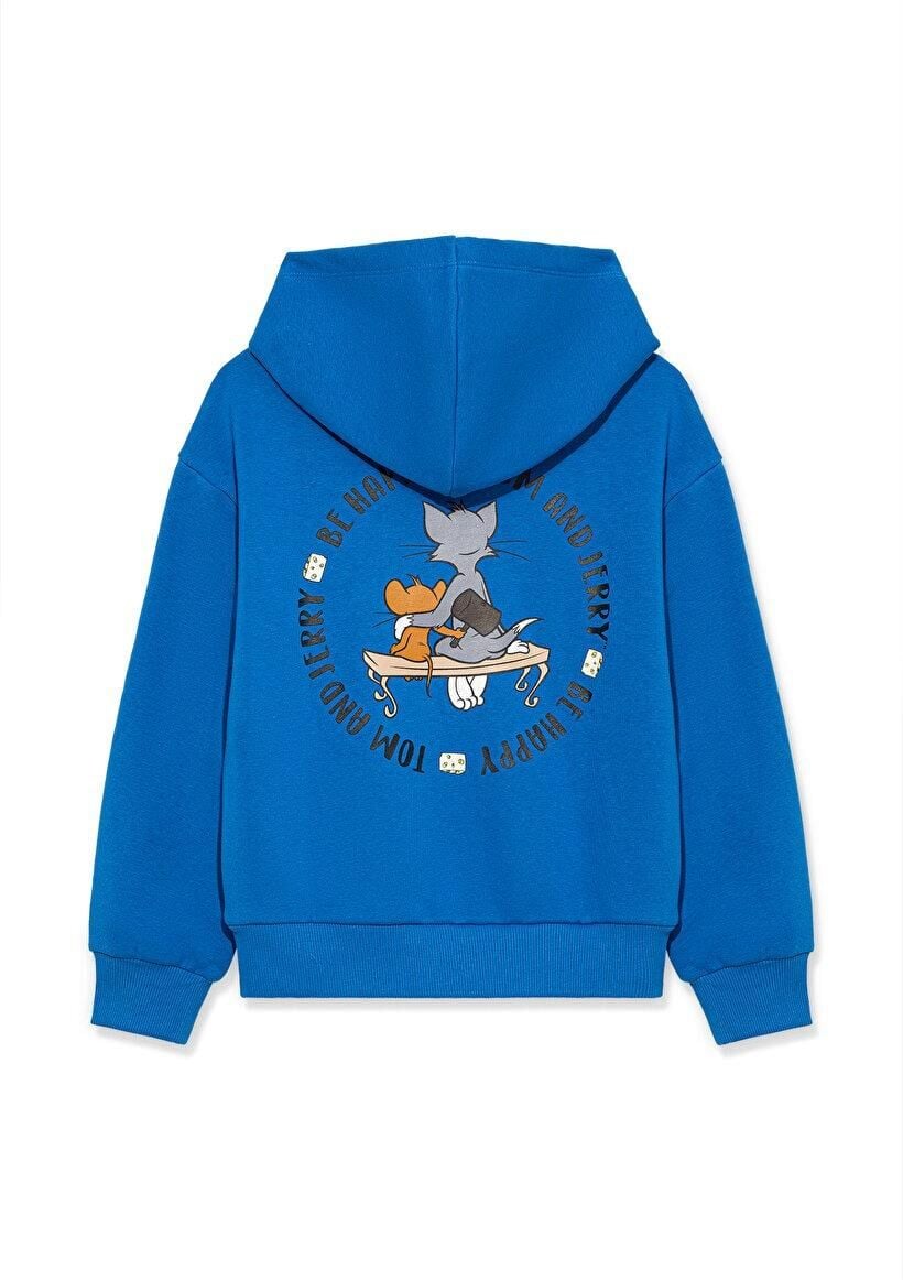 MAVİ ÇOCUK TOM & JERRY BASKILI KAPÜŞONLU SWEATSHIRT 6S10030-70910