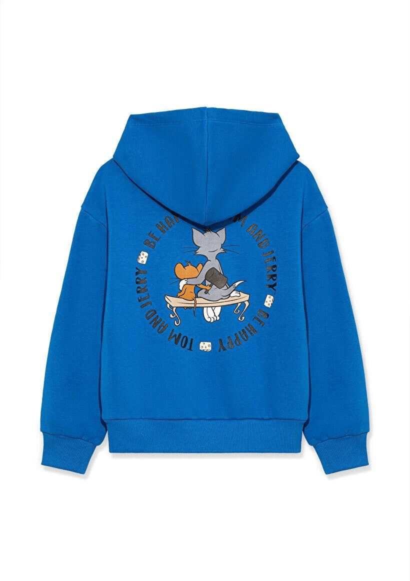 MAVİ ÇOCUK TOM & JERRY BASKILI KAPÜŞONLU SWEATSHIRT 6S10030-70910