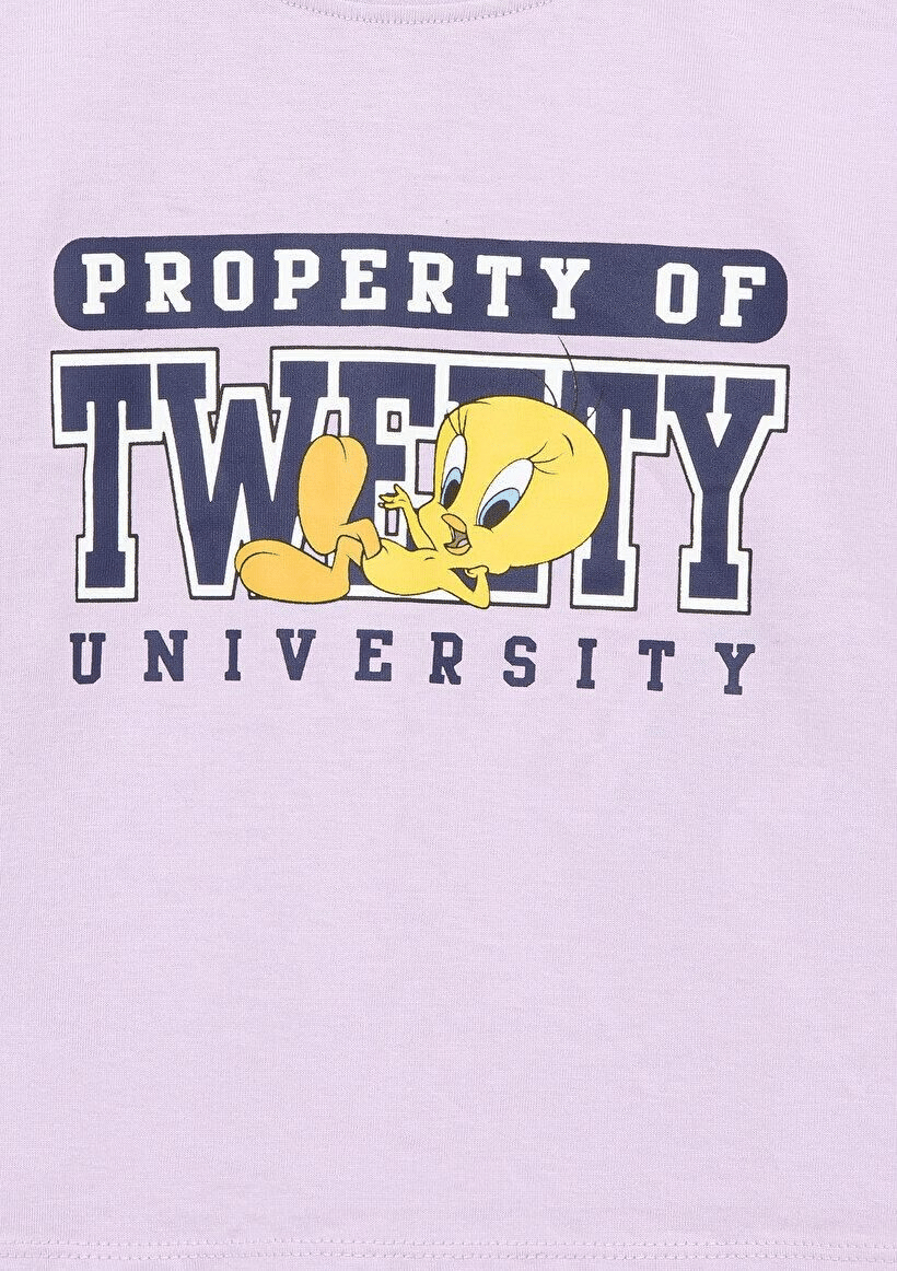 MAVİ ÇOCUK TWEETY UNIVERSITY BASKILI TİŞÖRT Orkide 7610246-70516