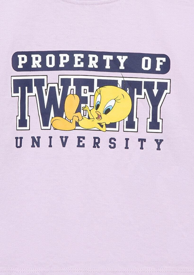 MAVİ ÇOCUK TWEETY UNIVERSITY BASKILI TİŞÖRT Orkide 7610246-70516