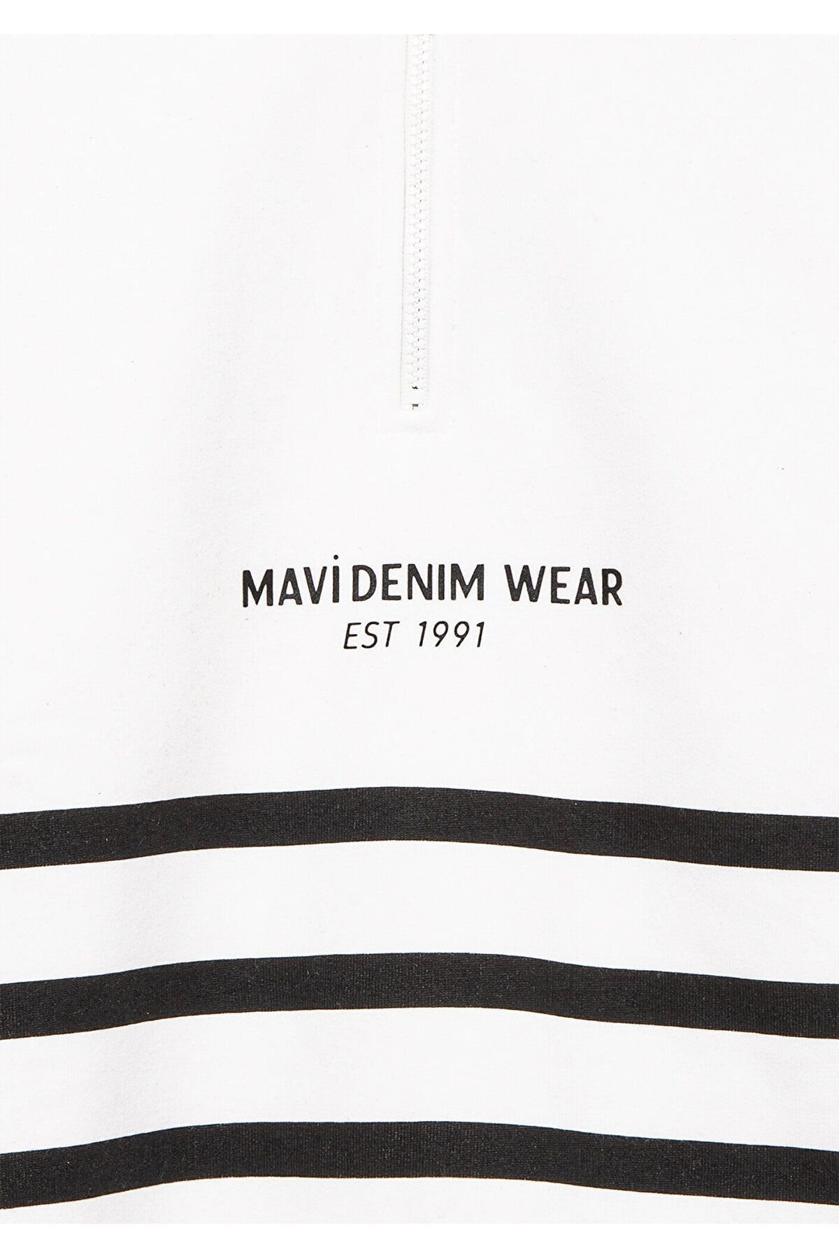 MAVİ ÇOCUK YARI FERMUARLI ÇİZGİLİ SWEATSHIRT Kırık 6S10067-70057