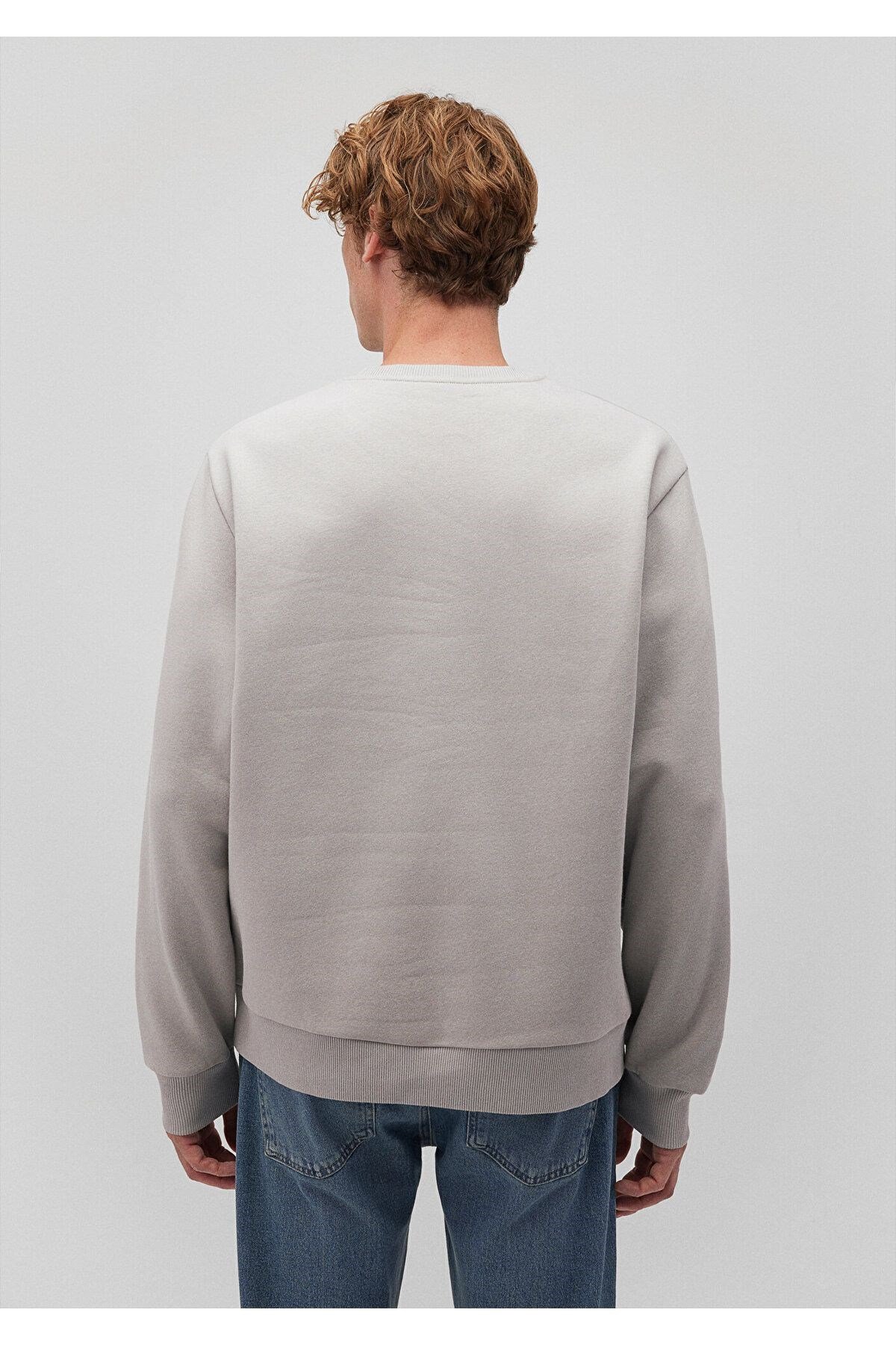 MAVİ ERKEK BİSİKLET YAKA SWEATSHIRT  Açık Gri 0S10276-81582