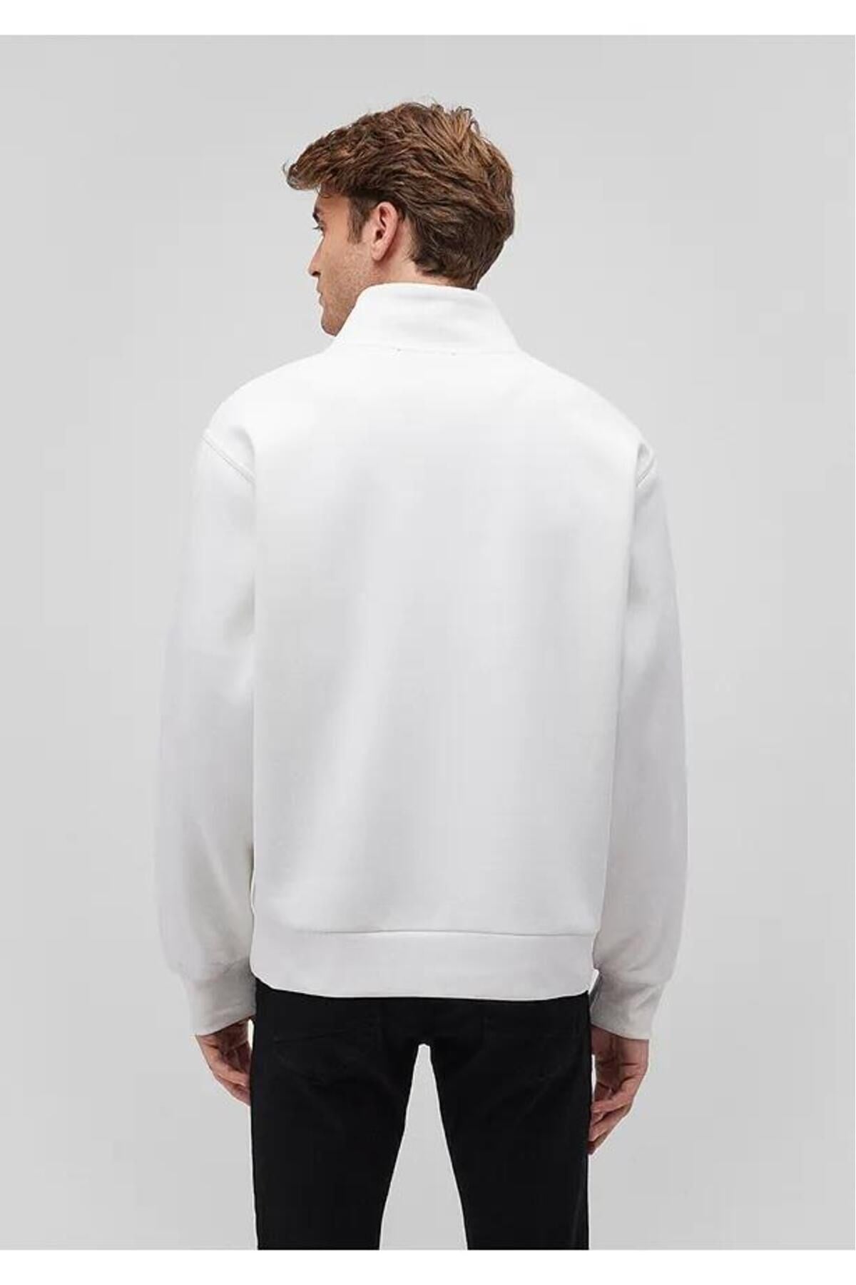 MAVİ ERKEK BİSİKLET YAKA SWEATSHIRT  Kırık Beyaz 0S10378-70057