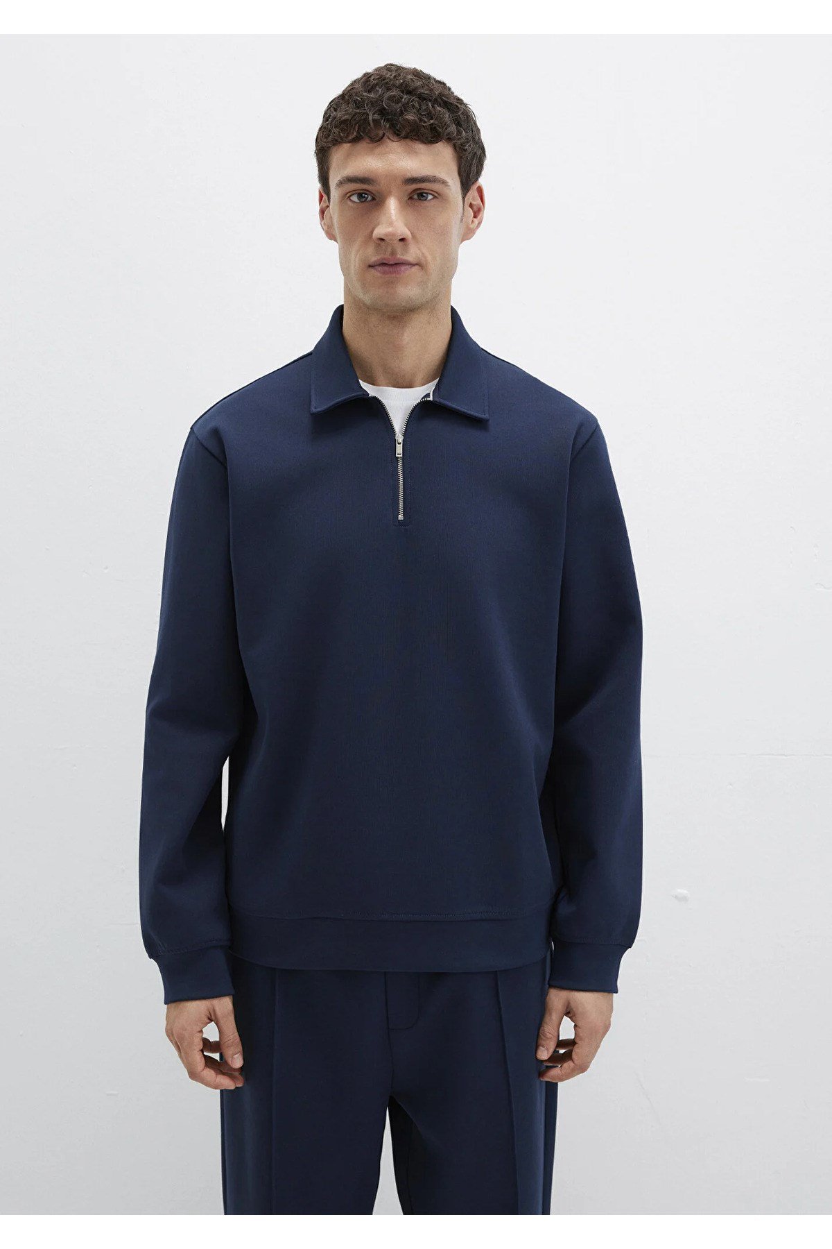 MAVİ ERKEK HALF ZIP SWEATSHIRT Safir Lacivert 0S10382-80872