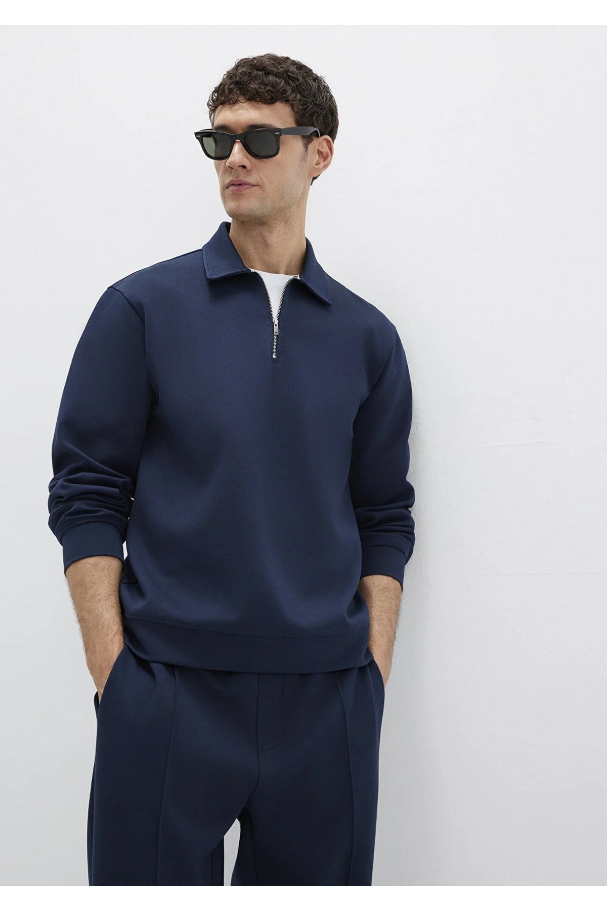 MAVİ ERKEK HALF ZIP SWEATSHIRT Safir Lacivert 0S10382-80872
