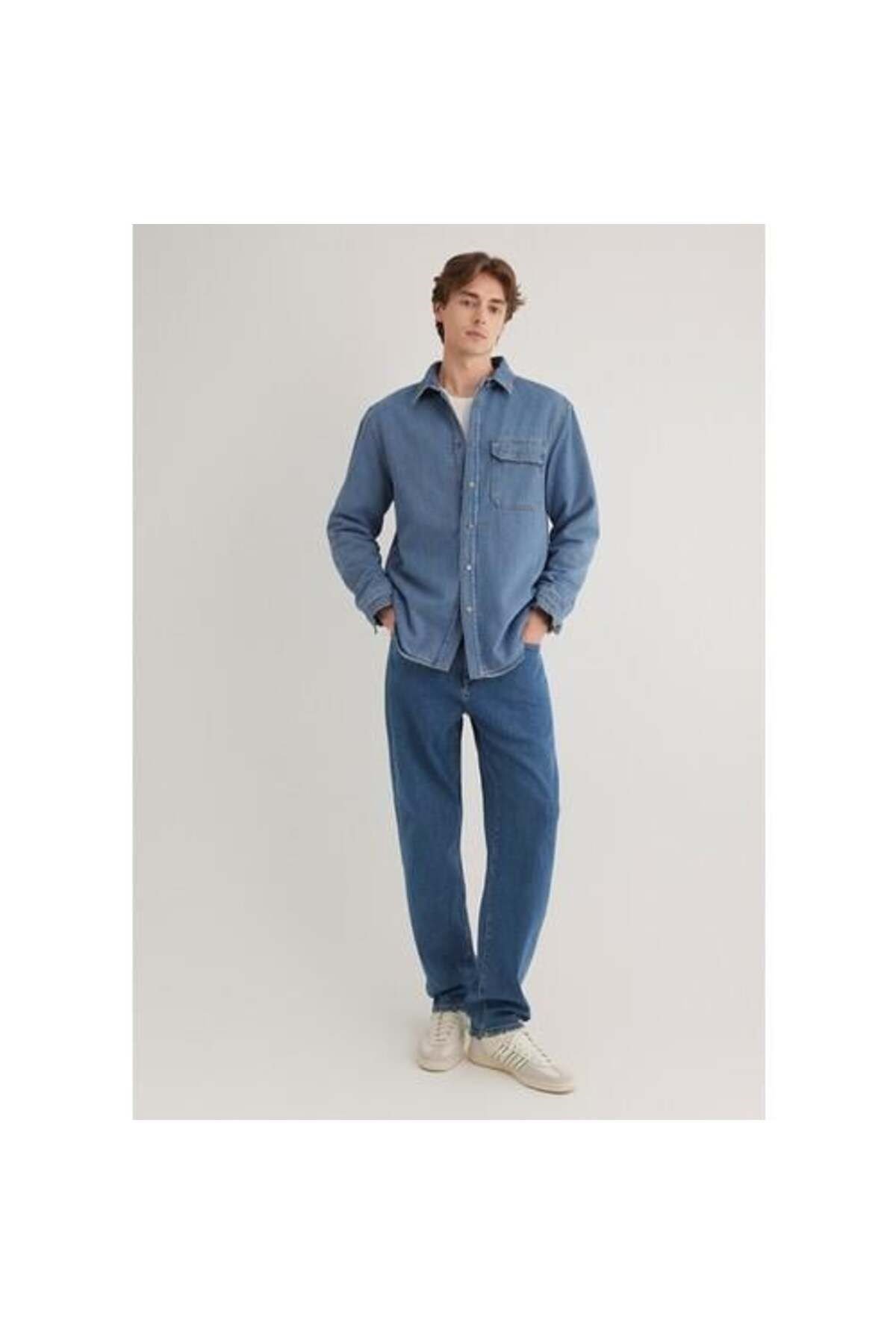 MAVİ ERKEK JEREMY Mid Blue Sherpa Classic Denim 0211186-88559