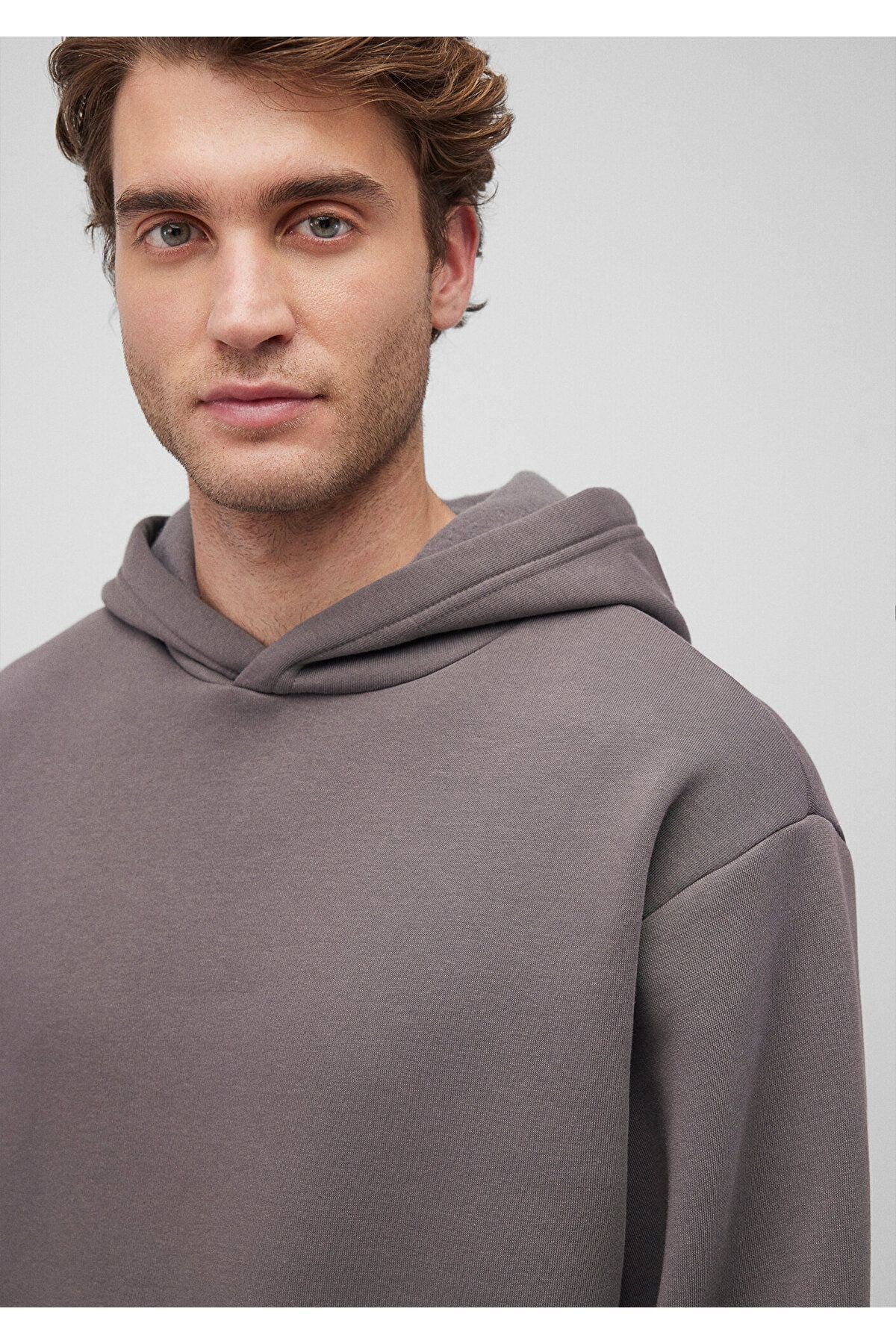 MAVİ ERKEK KAPÜŞONLU SWEATSHIRT Gri 0S10275-70096