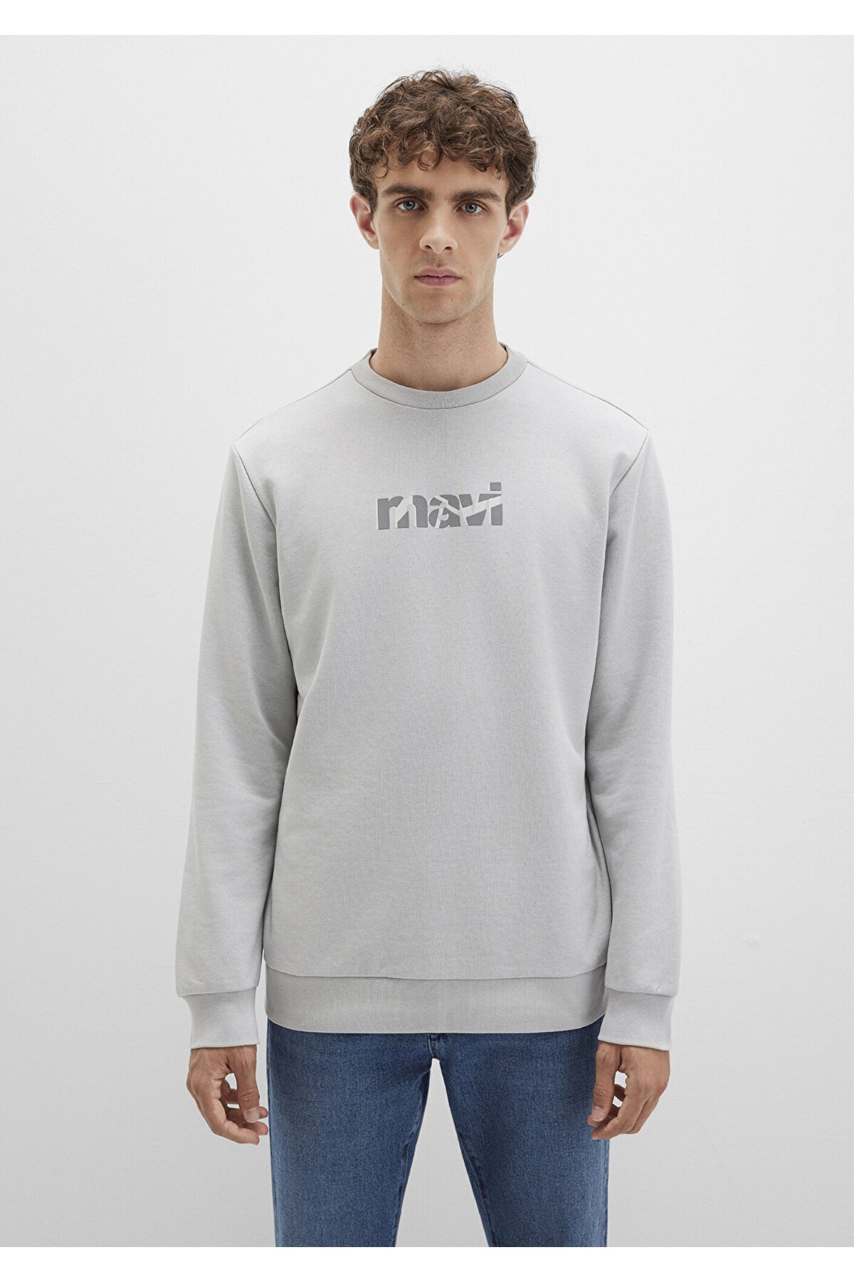 MAVİ ERKEK MAVİ BASKILI SWEATSHIRT Açık Gri 0S10402-70075