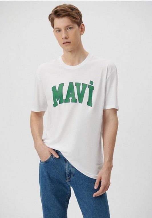 MAVİ ERKEK MAVİ LOGO TİŞÖRT Beyaz 0611711-620