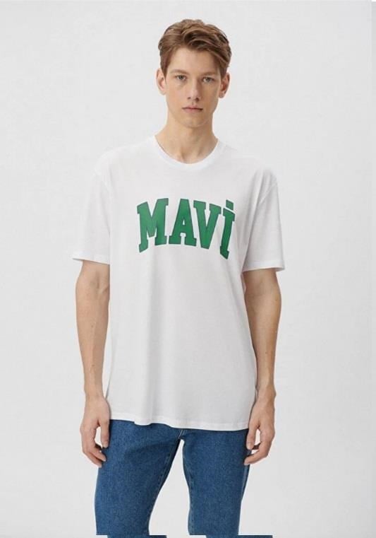 MAVİ ERKEK MAVİ LOGO TİŞÖRT Beyaz 0611711-620